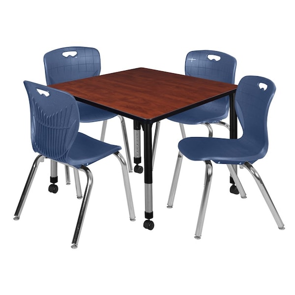 Regency Tables > Height Adjustable > Square Mobile Table & Chair Sets, 42 W, 42 L, 23-34 H, Cherry TB4242CHAPCBK40NV - main